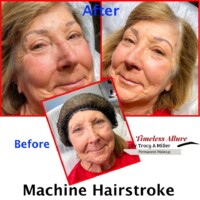 Machine Hairstroke Brows before and after