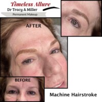 Machine Hair Stroke Brows Before and After